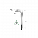 Ząb brony aktywnej Agram z 2x węglikem wolframu DAG 3619G (lewy) Agricarb